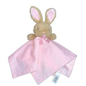 MTY International Pink Bunny Rabbit Plush Lovey Security Blanket Rattle Baby Toy